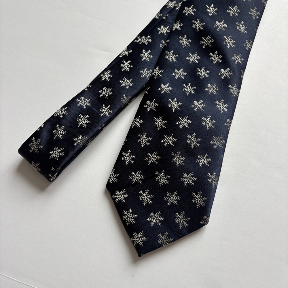 CALLED Navy Blue Snowflake Christmas Winter Holiday Men's Tie